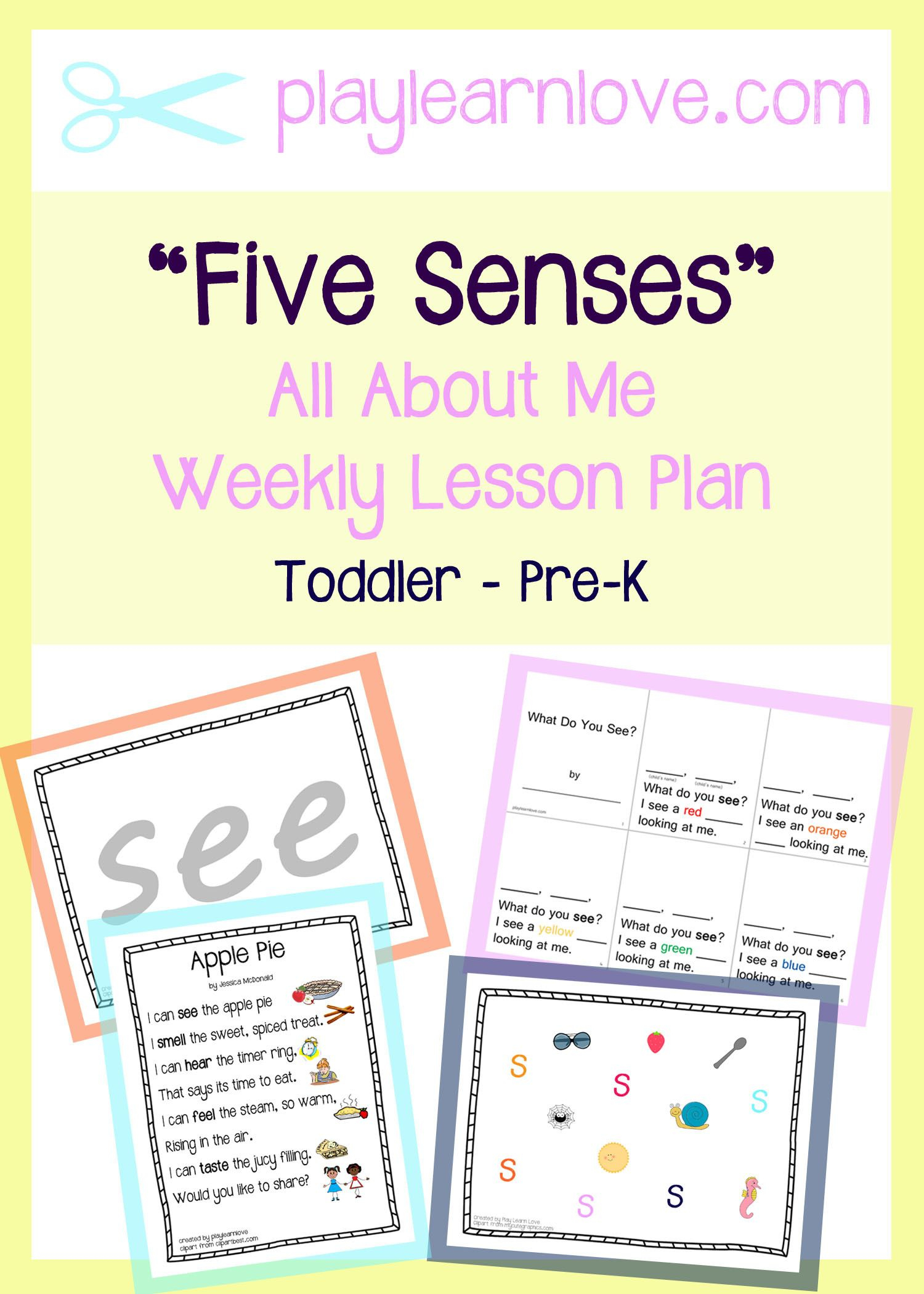 Five Senses Lesson Plan - From Play Learn Love | Lesson