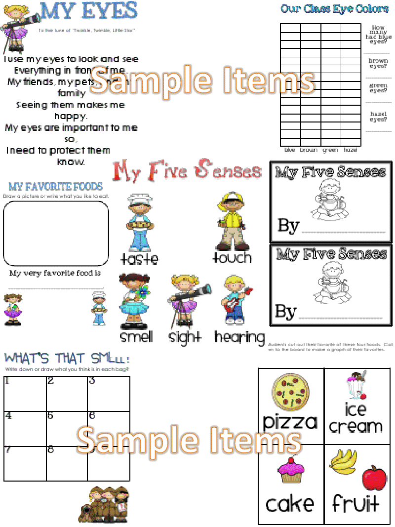 Five Senses Worksheets