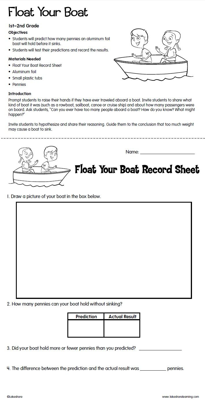 Float Your Boat Lesson Plan From Lakeshore Learning