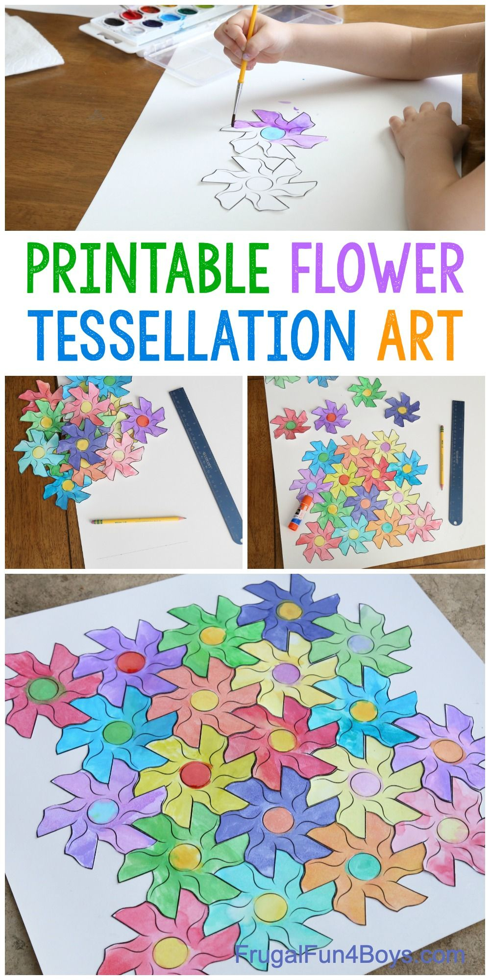 Flower Tessellation Activity For Kids (With A Printable