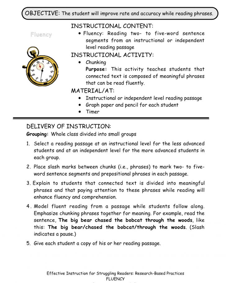 Fluency Lesson Plans 2nd Grade