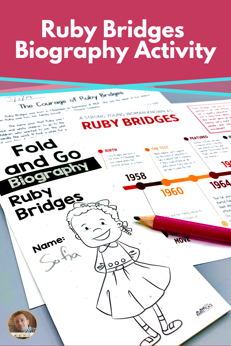 Fold And Go Biography: Ruby Bridges Activity For Grades 3-5