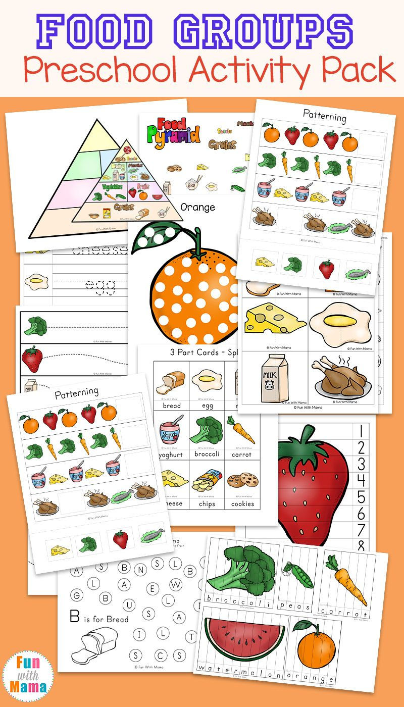Food Groups Preschool Activity Pack | Group Meals, Preschool