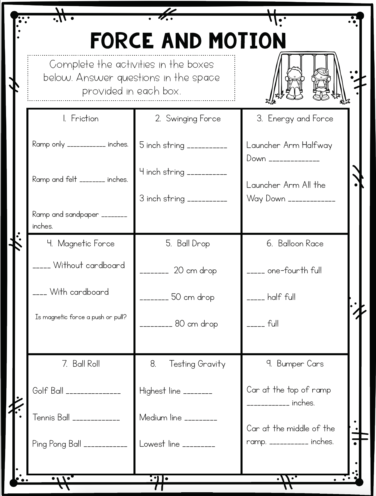 Force And Motion Stations - Ashleigh&amp;#039;s Education Journey