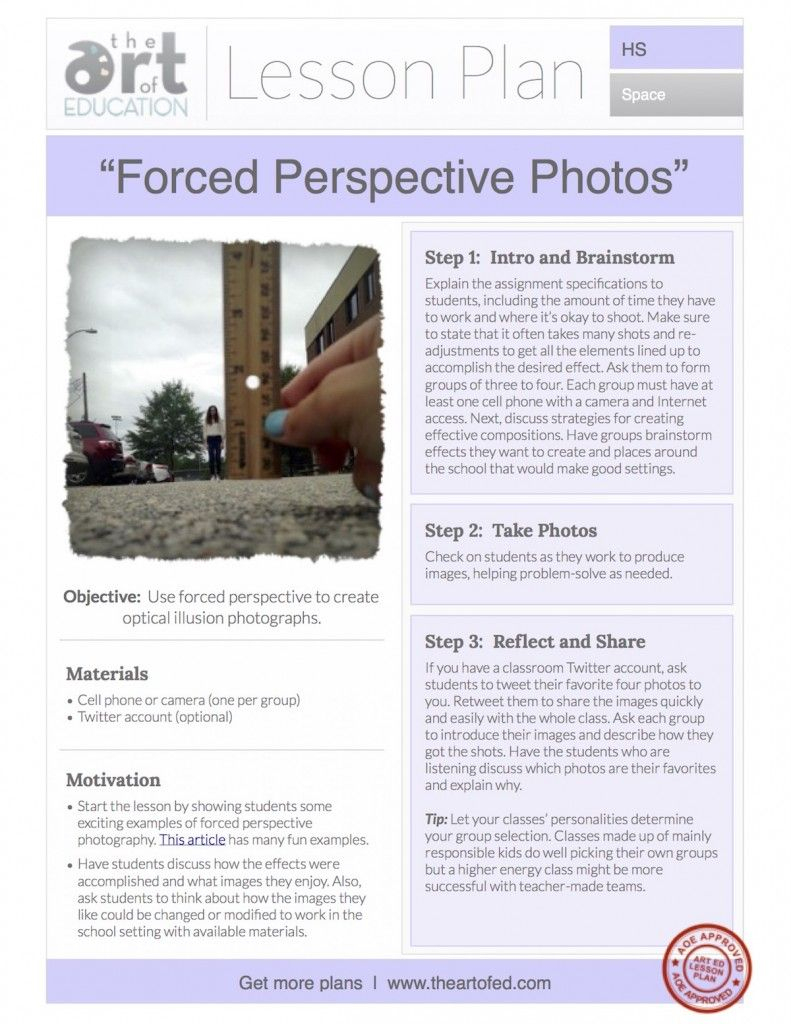 Forced Perspective Photos: Free Lesson Plan Download | Art