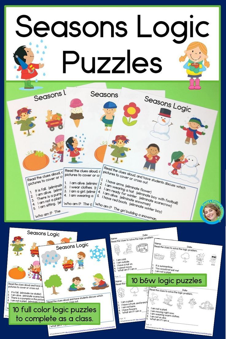 Four Seasons Logic Puzzles | Seasons Lessons, Logic Puzzles