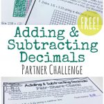 Free} Adding & Subtracting Decimals Partner Activity!