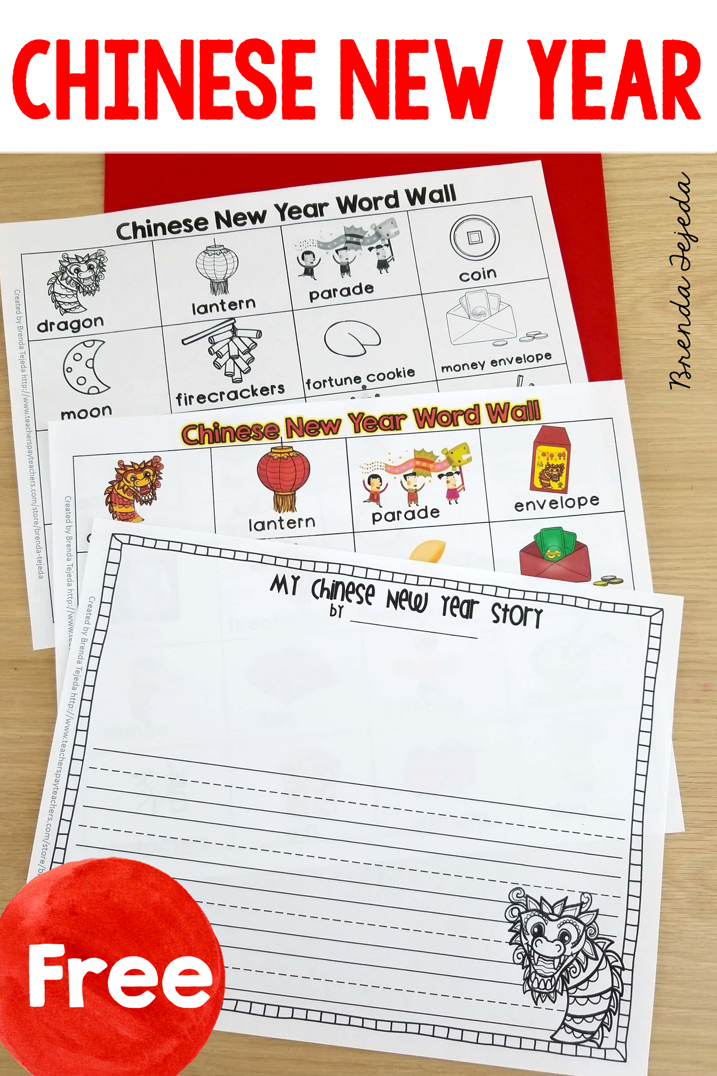 Free: Chinese New Year Word Wall And Stationary- Writing