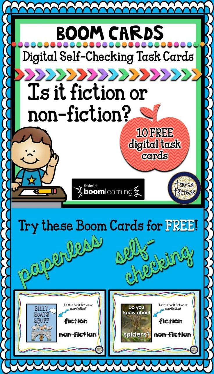 Free Fiction Or Non-Fiction Task Cards - Boom Cards