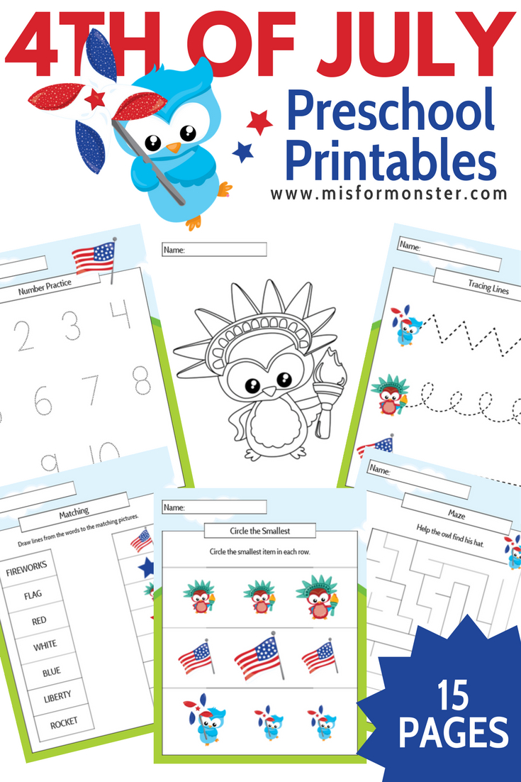 Free! Fourth Of July Printable Activity Pack For Toddler