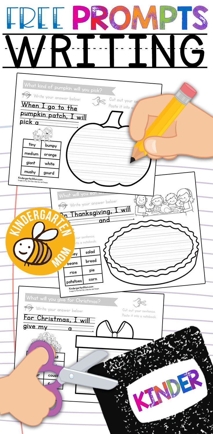 Free Kindergarten Writing Prompts | Kindergarten Writing