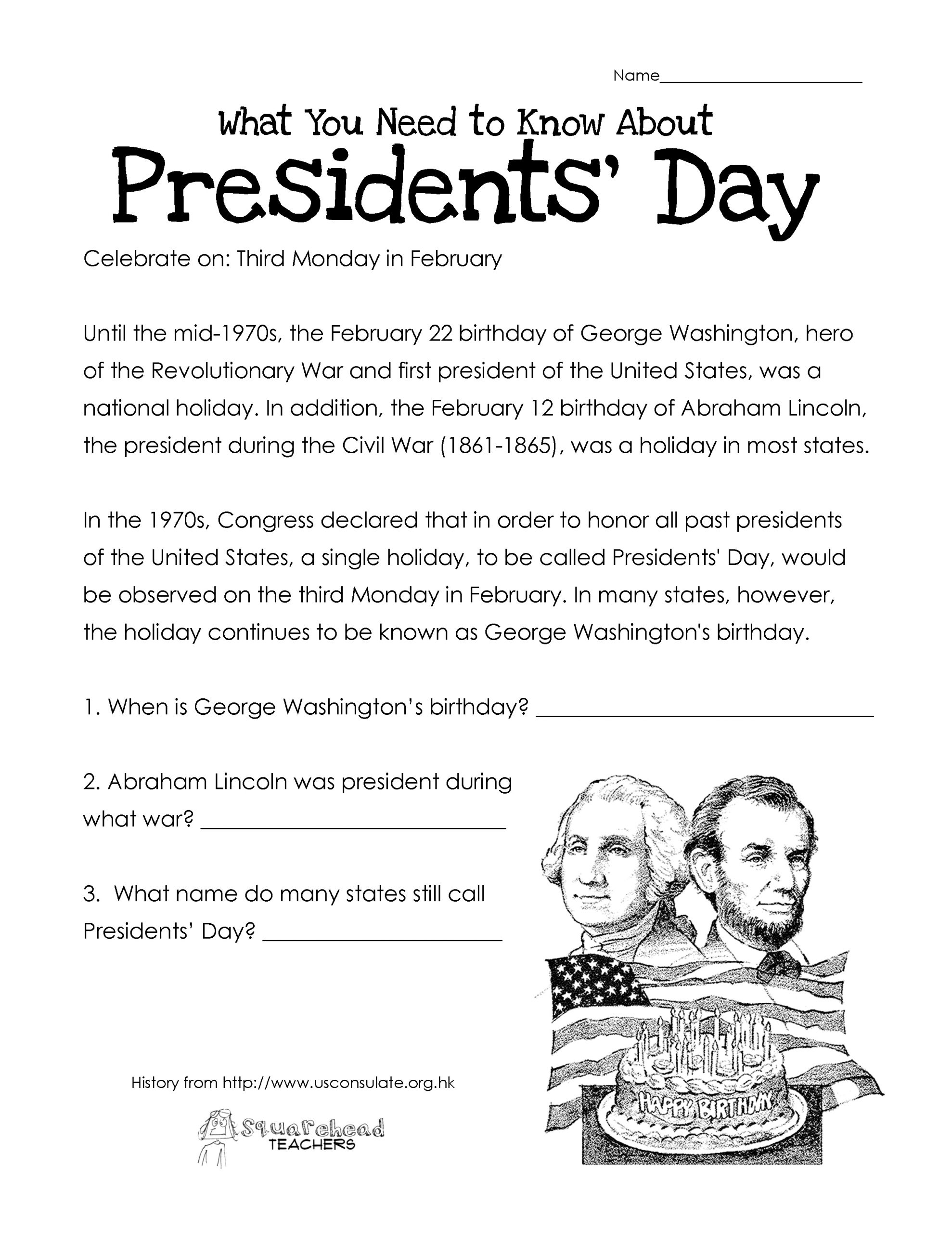 Free Printable Presidents Day Worksheets That Are Versatile