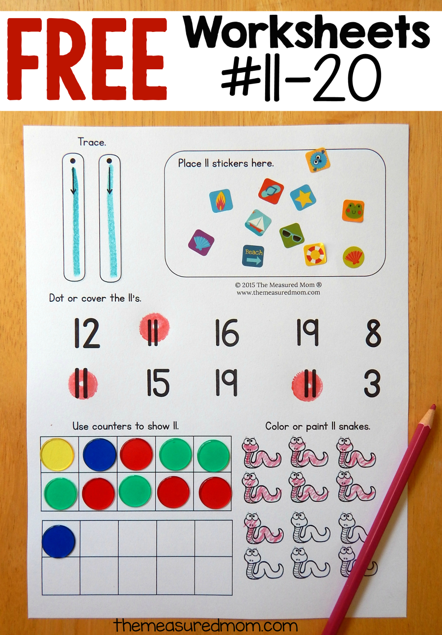 Free Worksheets For Numbers 11-20 - The Measured Mom