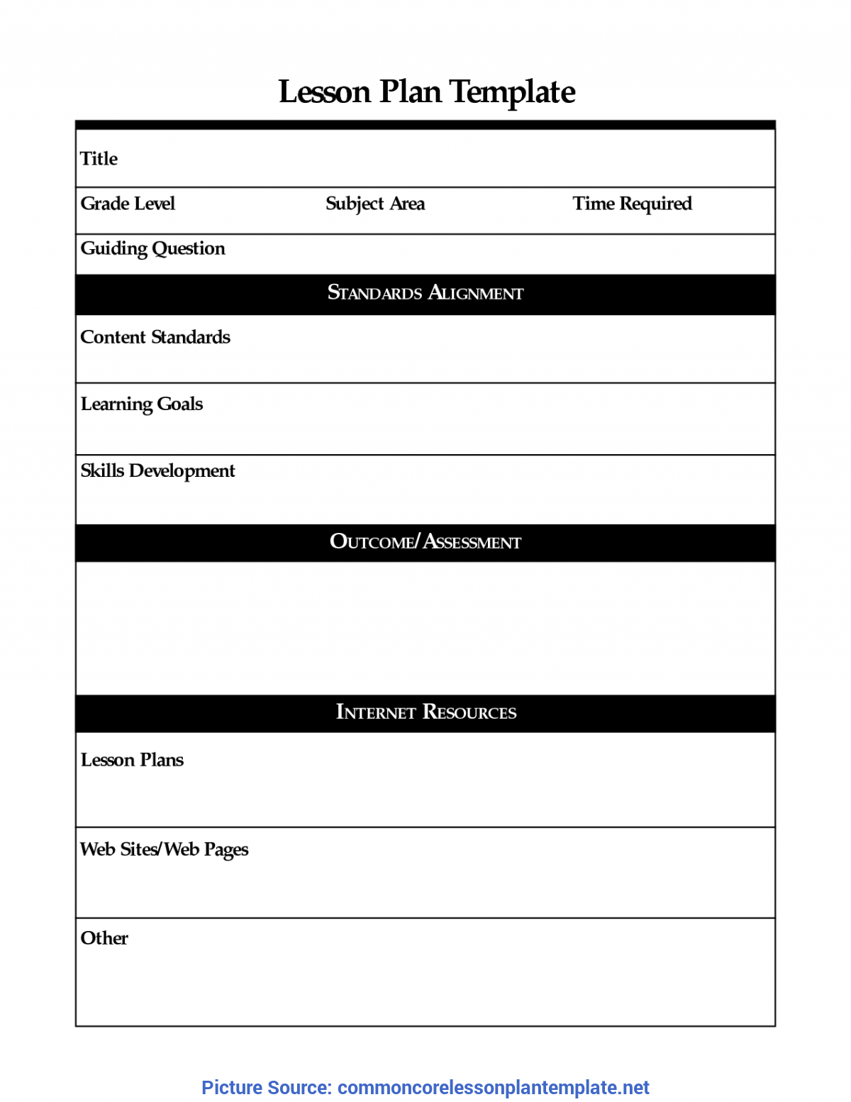 Fresh Daily Lesson Plan Template Common Core Printable
