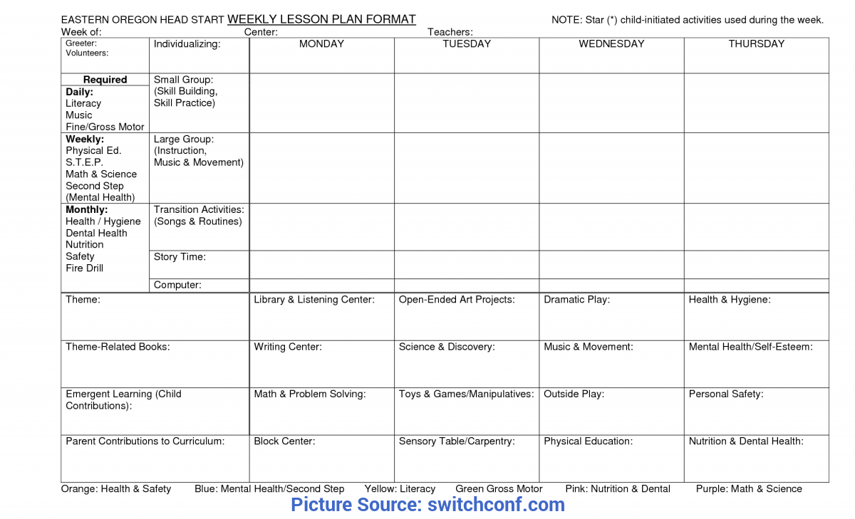 Fresh Head Start Lesson Plan Template Head Start Worksheets