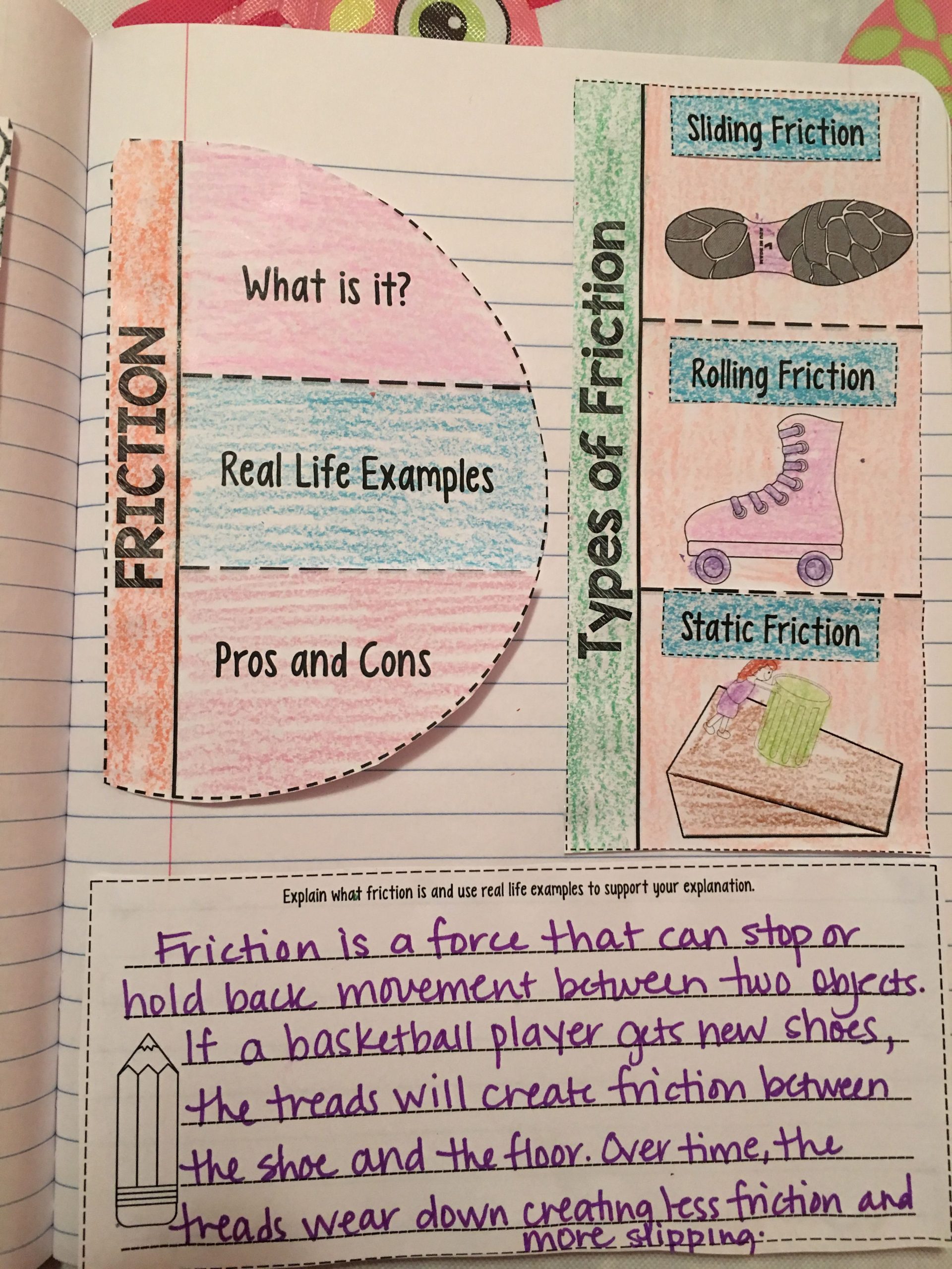 Friction Reading Comprehension Interactive Notebook