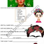 Frida Kahlo Biography  With Key   Esl Worksheetadriro824