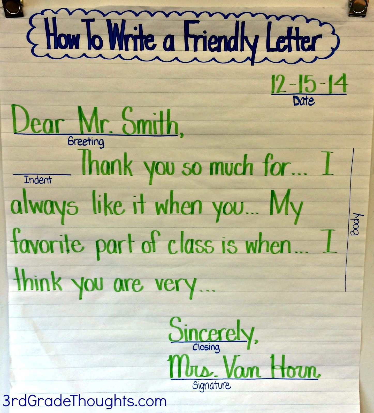 Friendly Letter Writing With Rack | Writing Anchor Charts