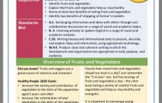 Fruit & Vegetable Intake English Lesson Plan For Grades 3-5