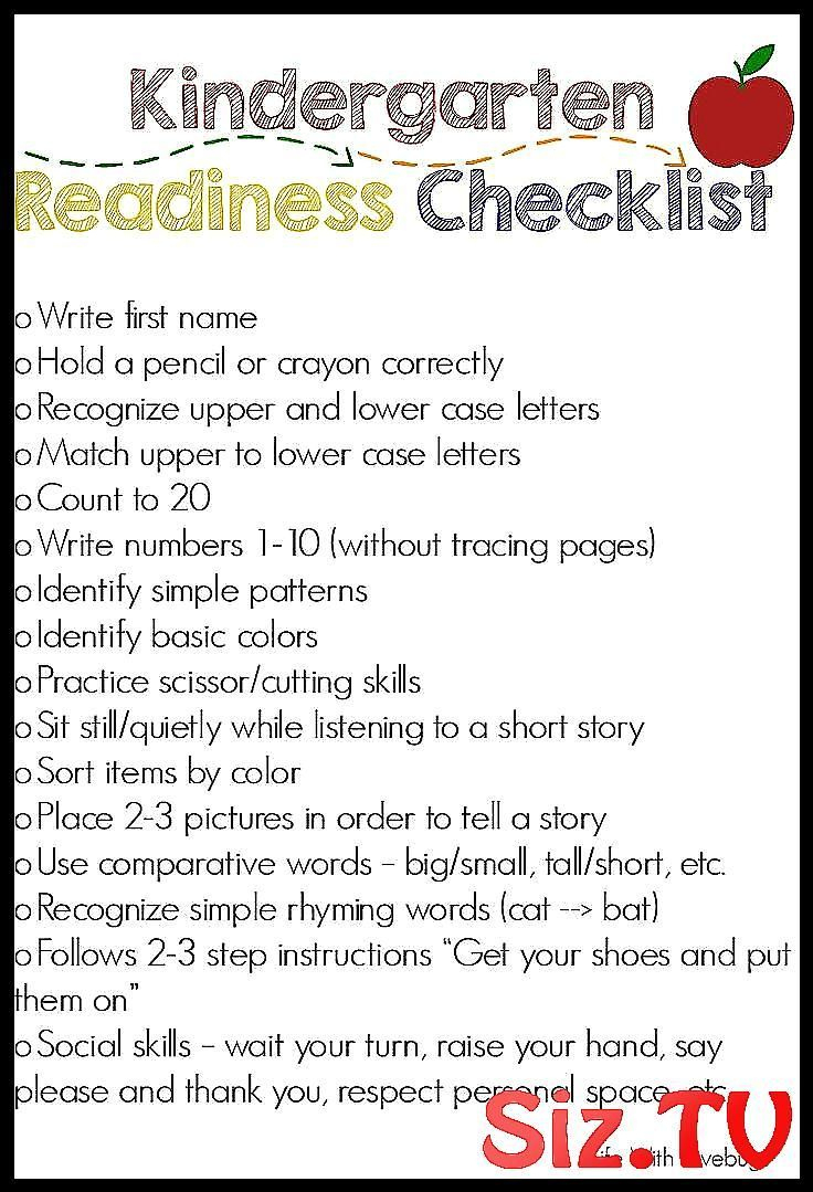 Getting Ready For Kindergarten Printable Checklist Getting