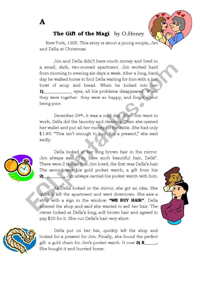 Gift Of The Magi (Xmas Lesson Plan) - Esl Worksheet