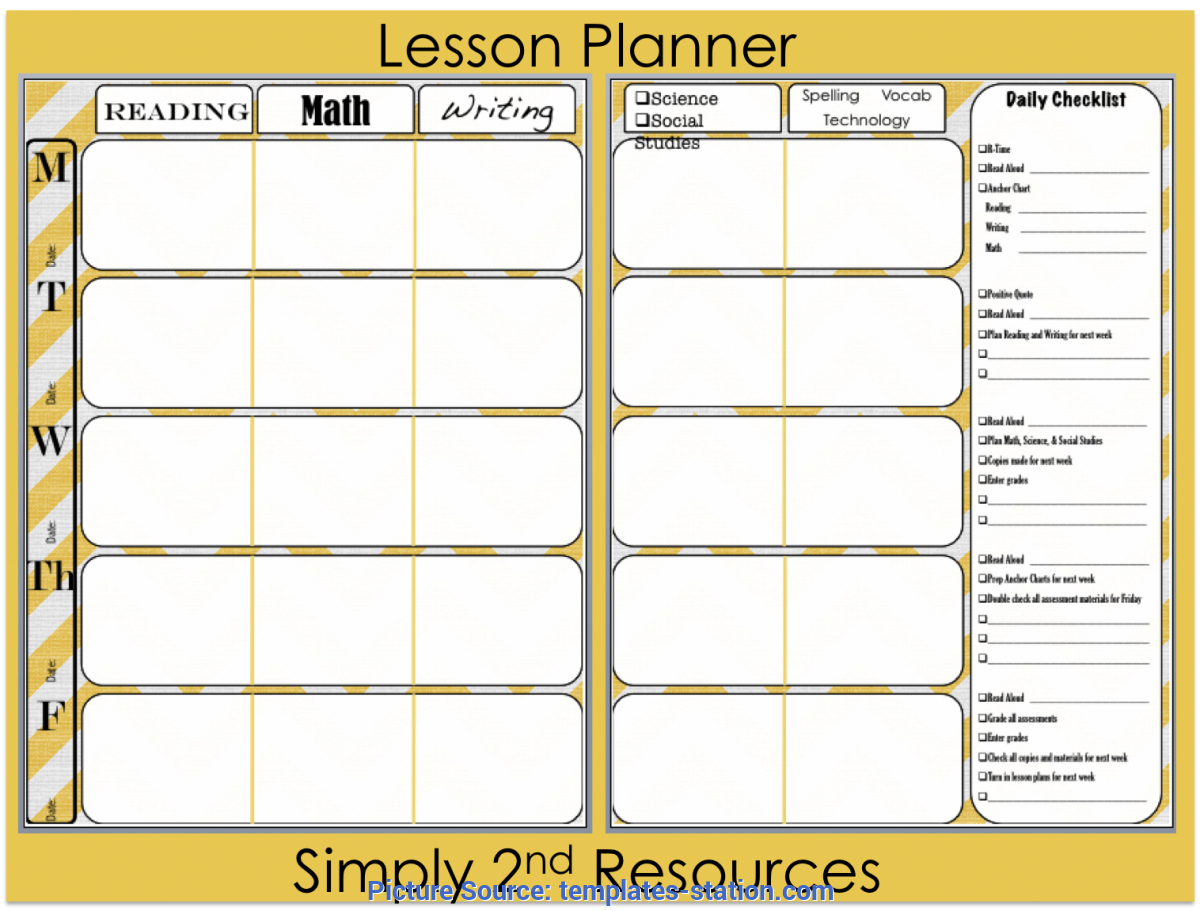 Good Lesson Plan Book Template Printable Lesson Plan Book