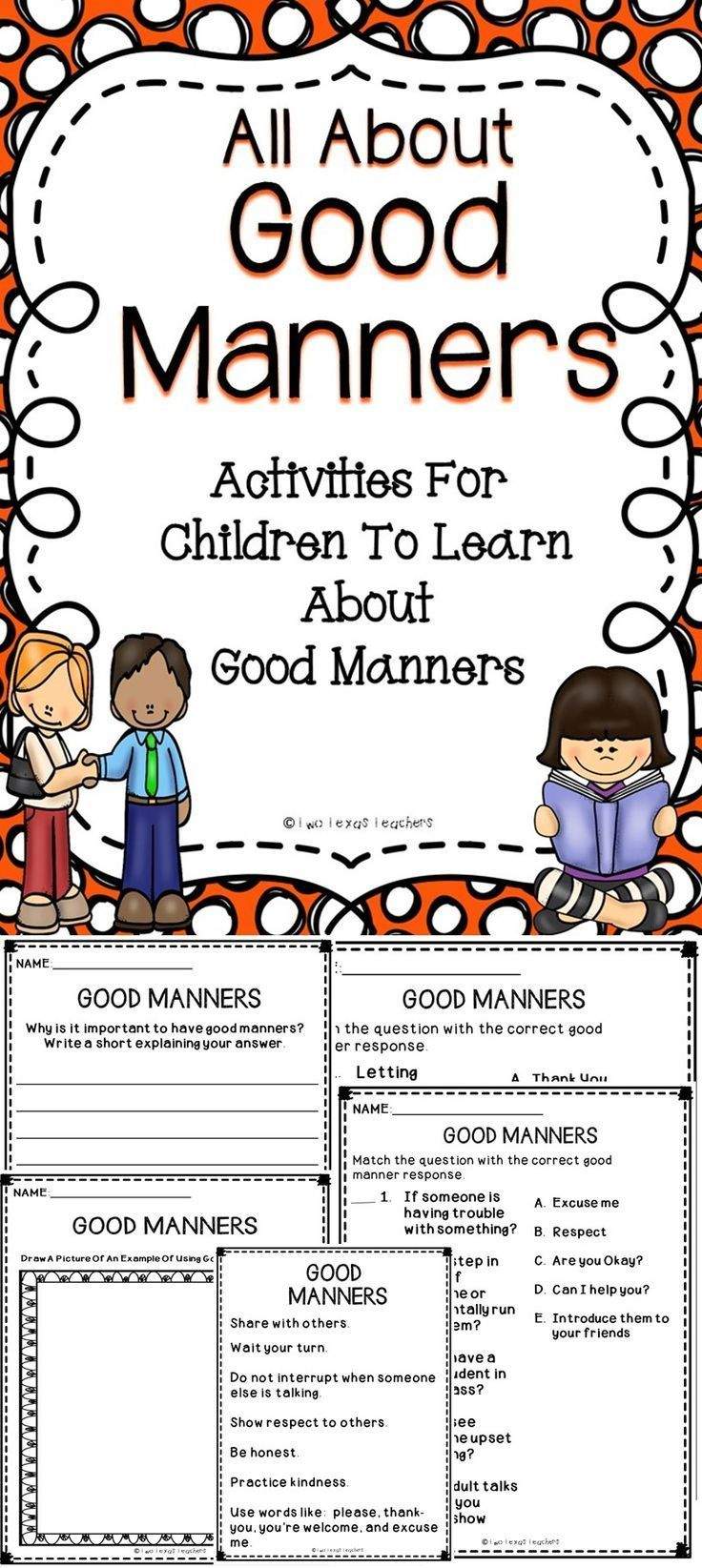 Good Manners | Manners Activities, Teaching Manners, Good