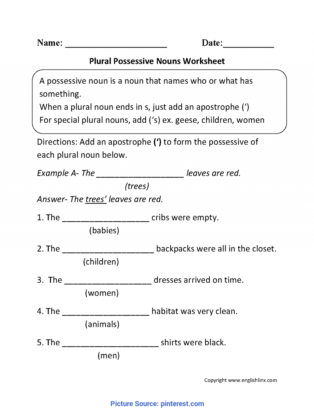Great 2Nd Grade Lesson Plans On Nouns Plural Possessive