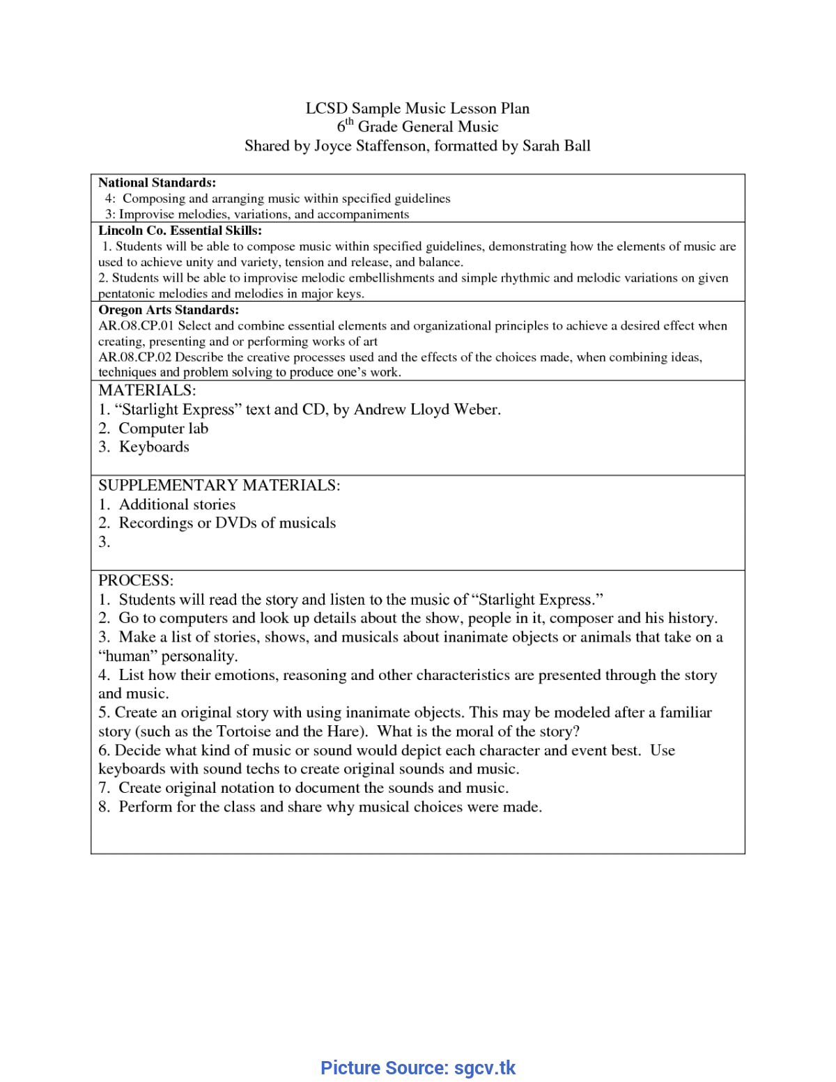 Great Music Lesson Plan Template Contemporary - Example R