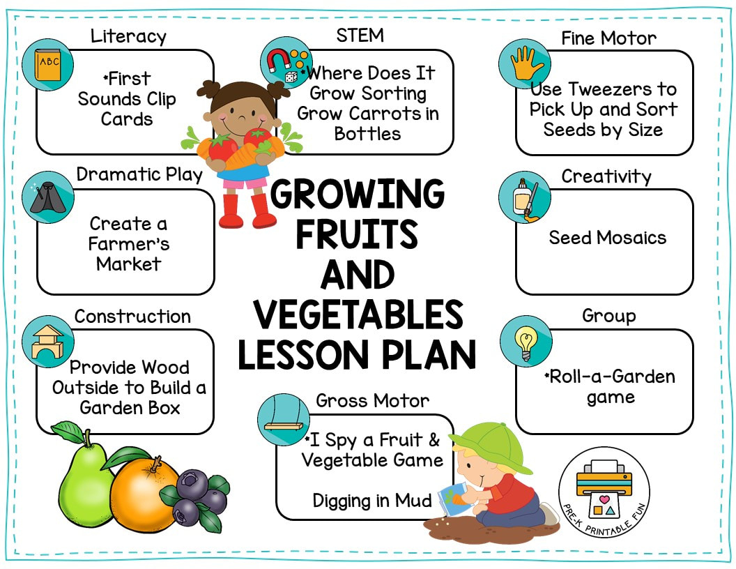 Growing Fruits And Veggies - Pre-K Printable Fun