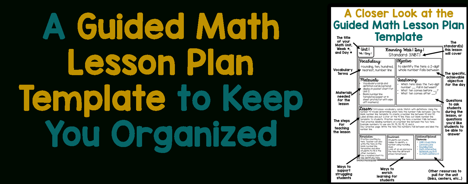 Guided Math Lesson Plan Template | Thrifty In Third Grade