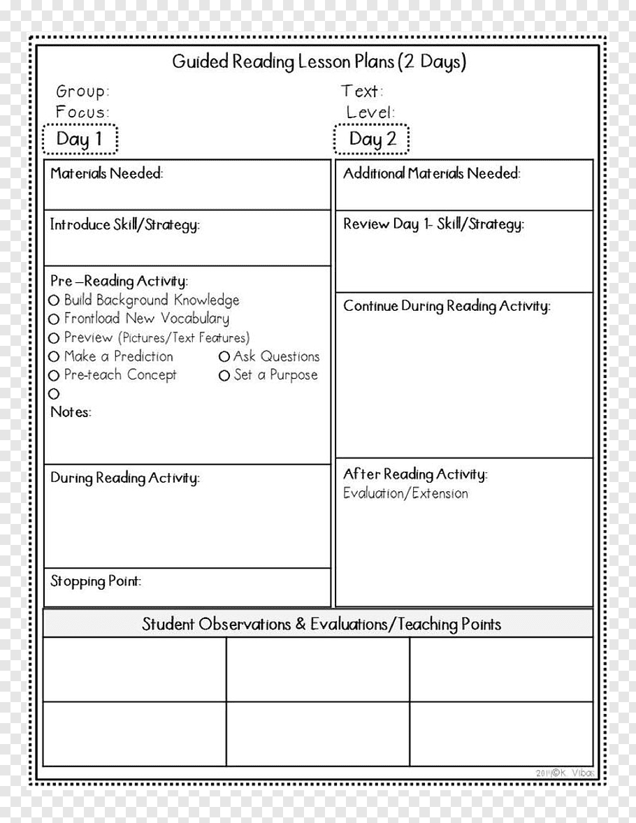 Guided Reading Lesson Plan Template Teacherspayteachers