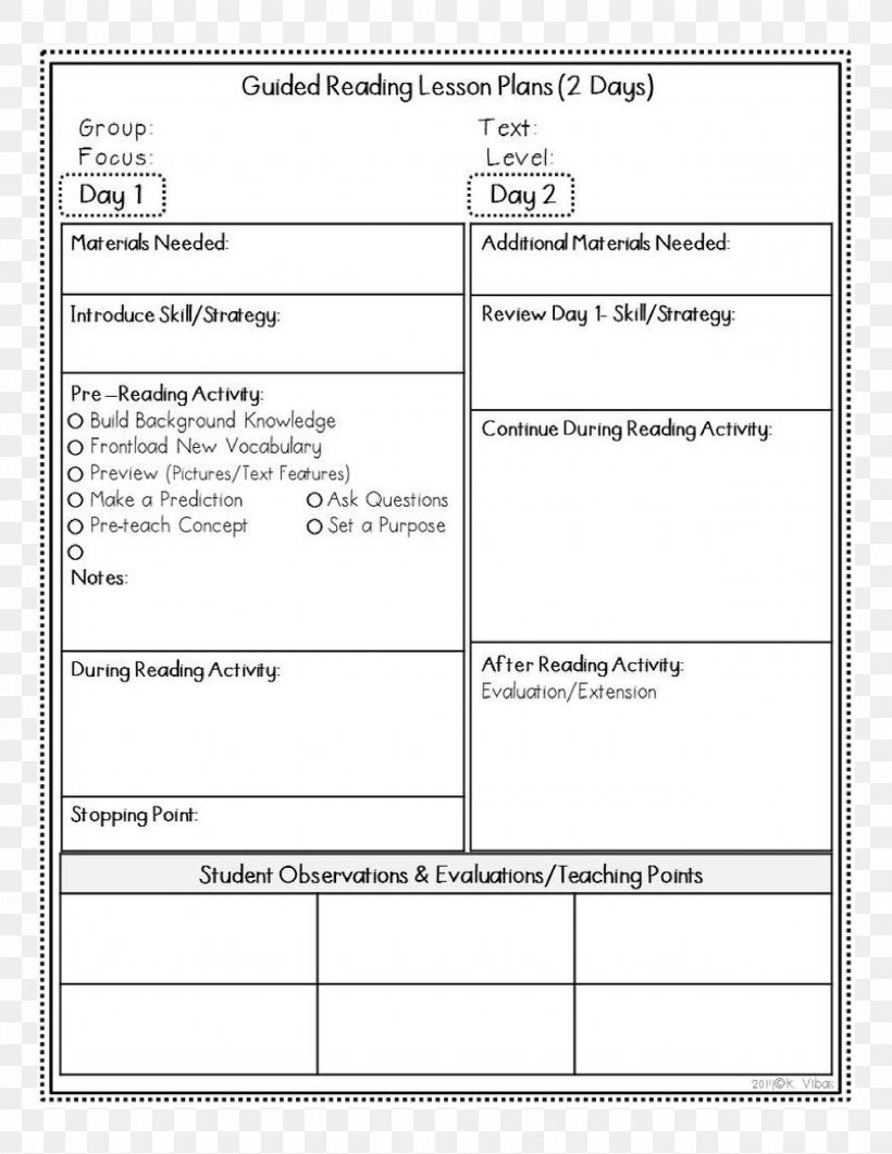 Guided Reading Lesson Plan Templates