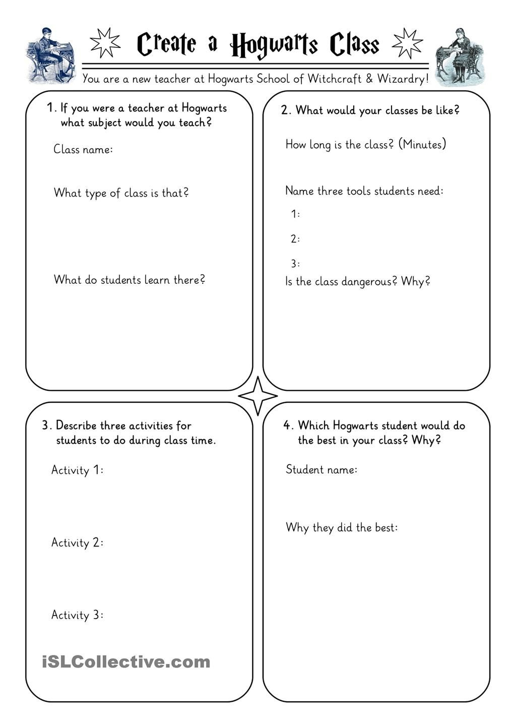 Harry Potter Worksheets Collection (With Images) Harry Lesson Plans