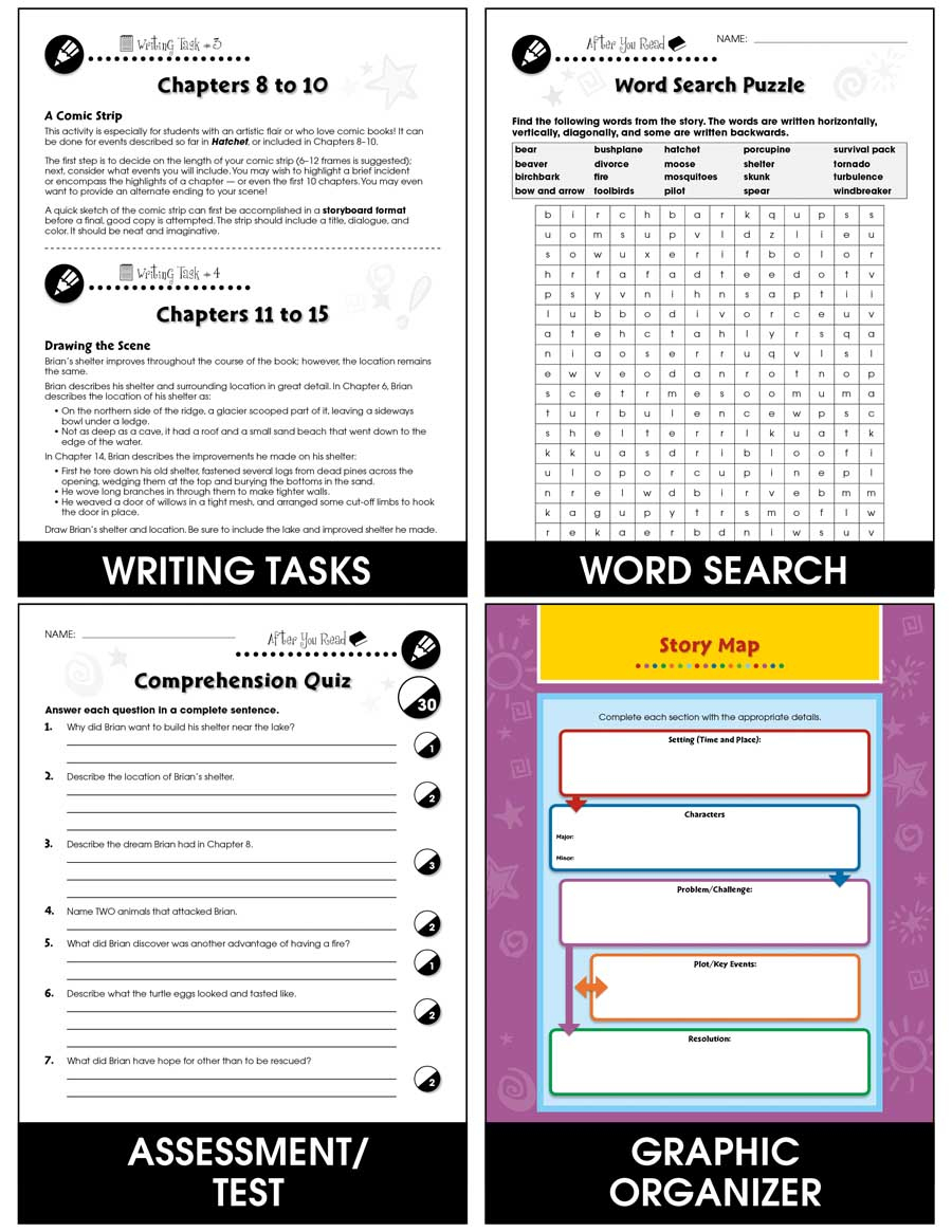 Hatchet - Novel Study Guide - Grades 5 To 6 - Ebook - Lesson