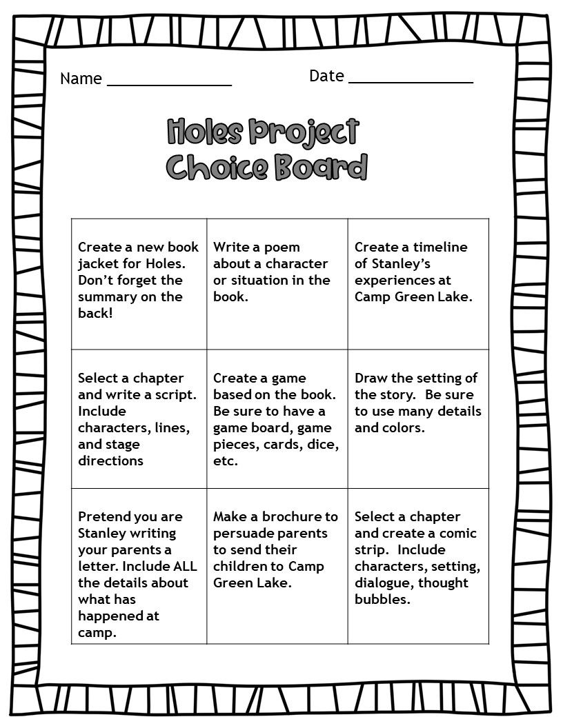 Holes Novel Study | Holes Book, Persuasive Writing, Novels