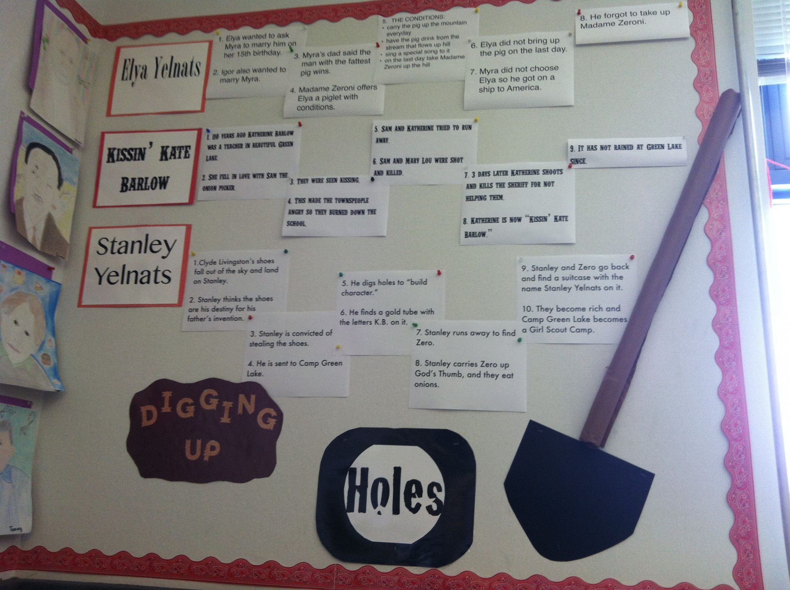 Holeslouis Sachar Bulletin Board Summarizing The Three