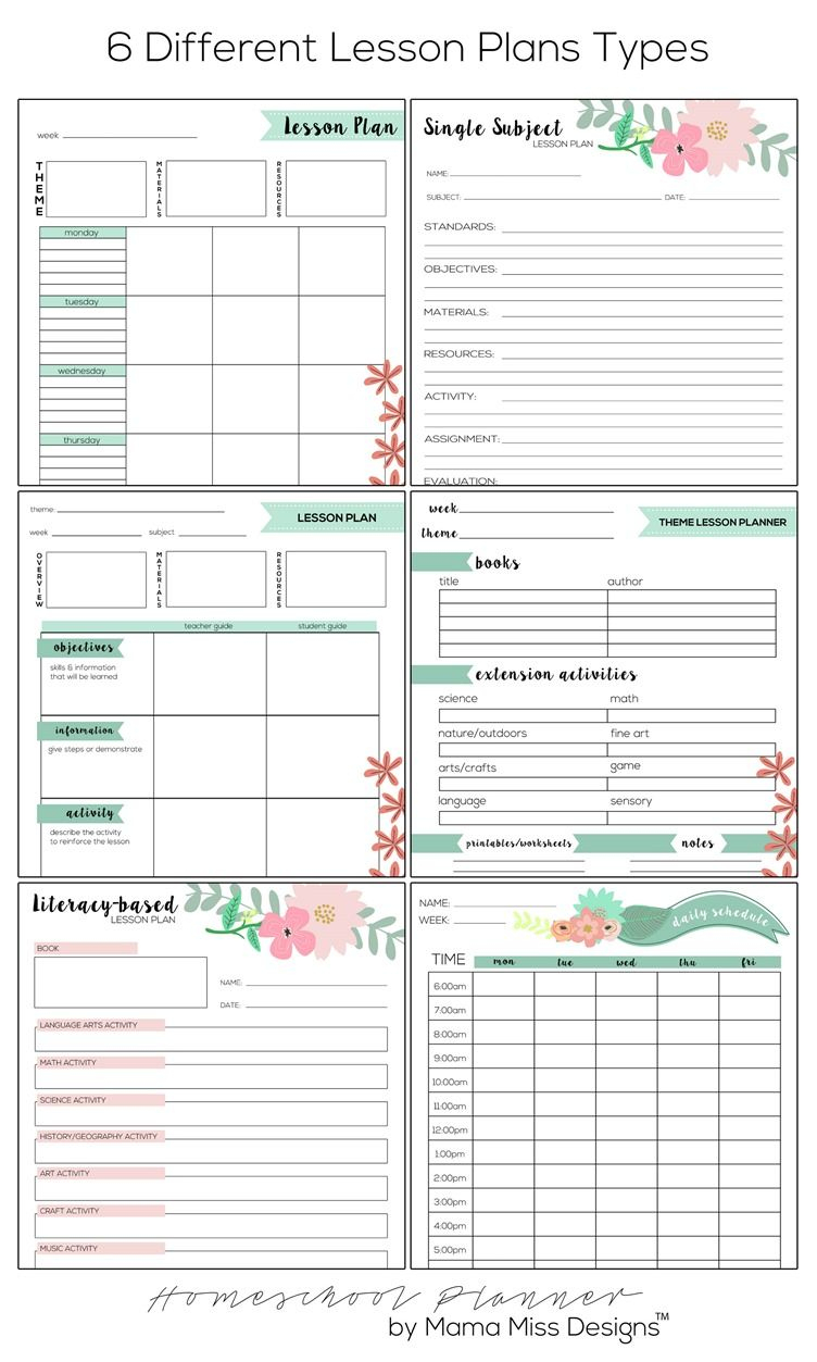 Homeschool Planner | Lesson Plan Templates, Homeschool