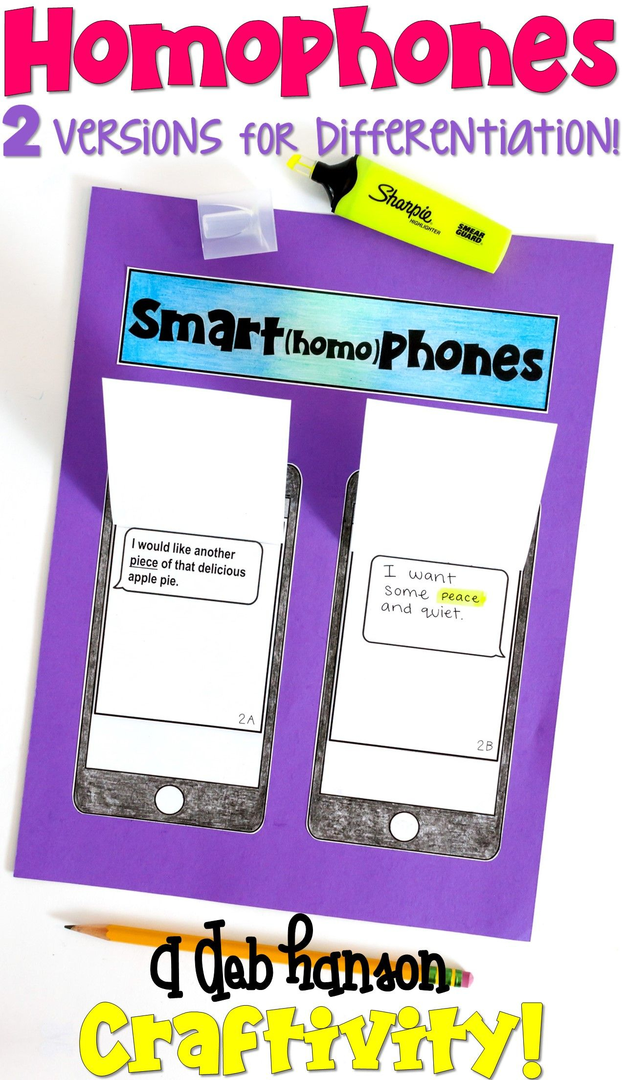 Homophones Craftivity | Word Study Activities, Homophones