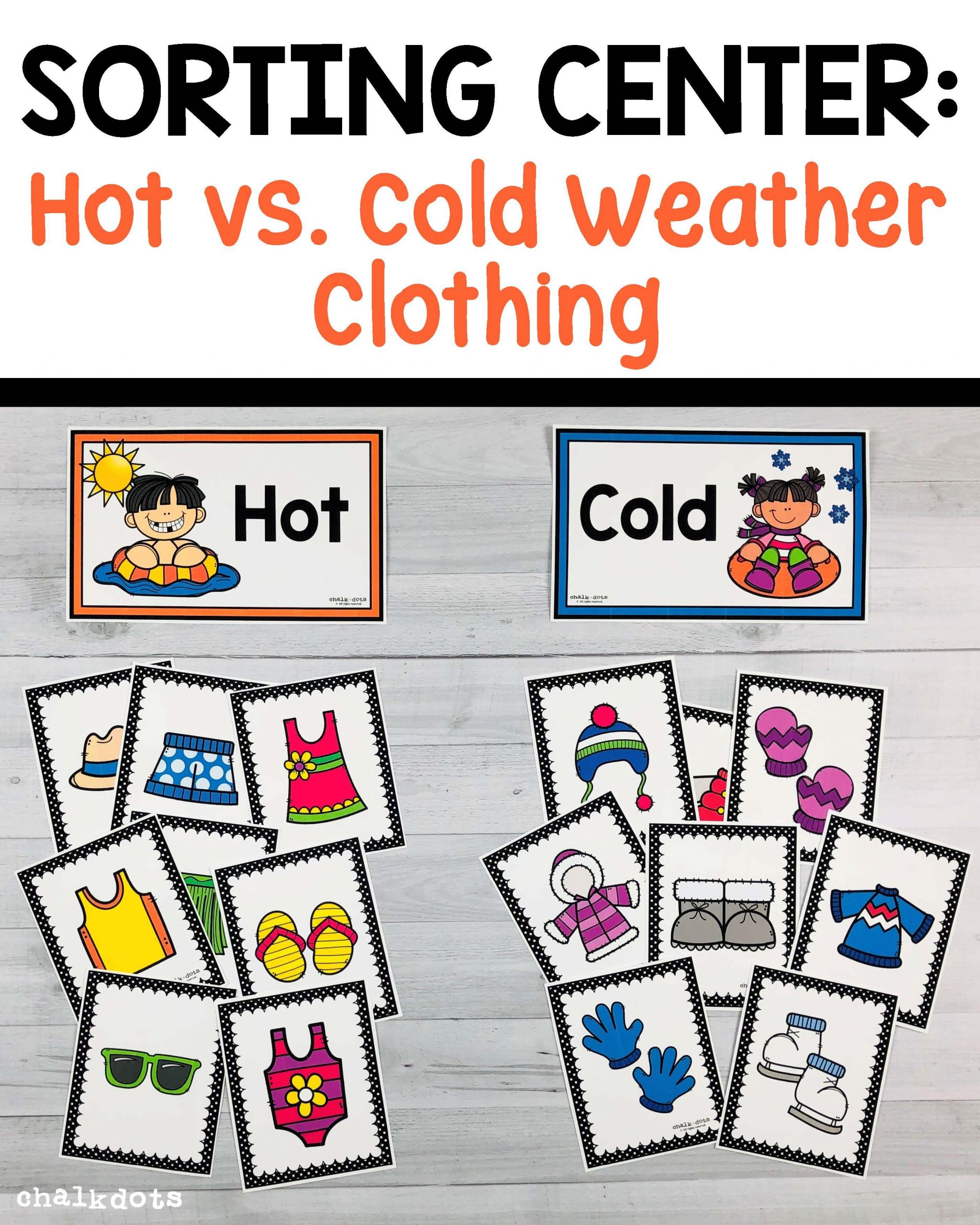 Hot Vs. Cold Sorting | Weather Activities Preschool