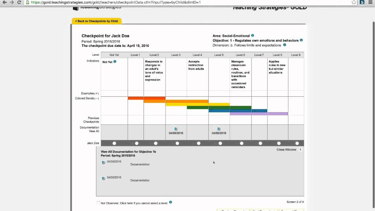 How To Complete A Teaching Strategies Gold Checkpoint Lesson Plans