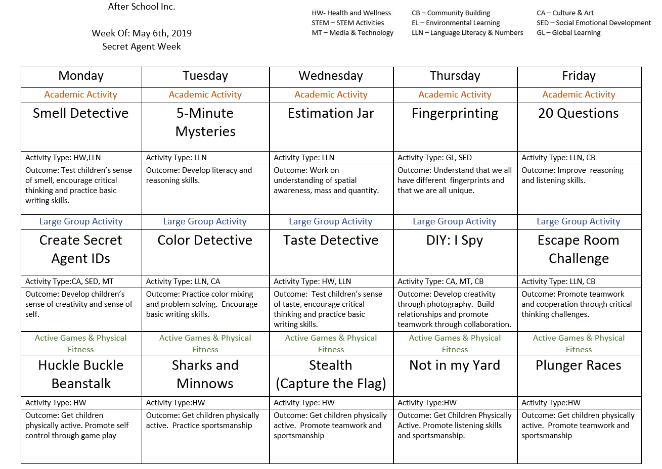 After School Lesson Plans Lesson Plans Learning