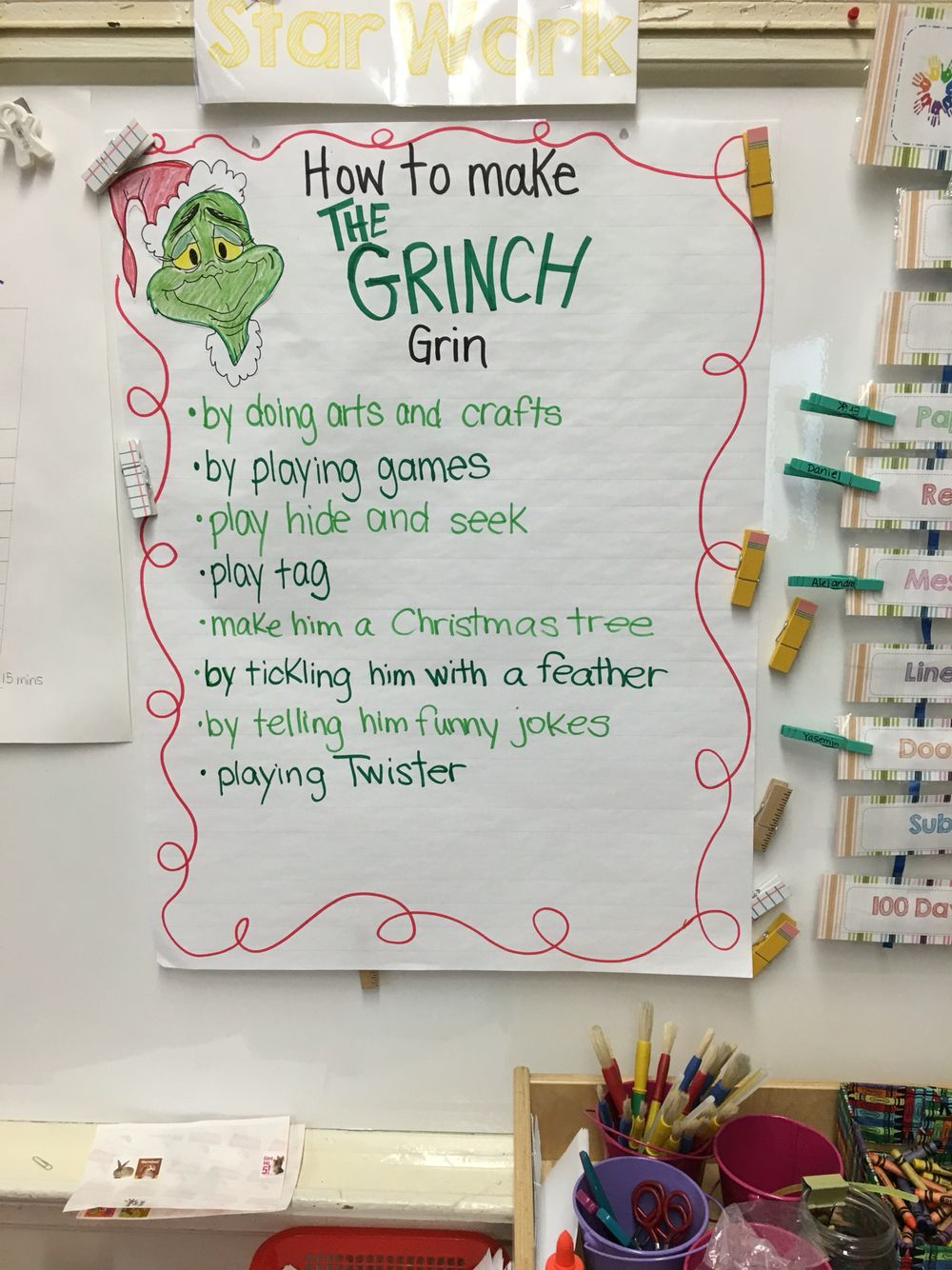 How To Make The Grinch Grin Anchor Chart | Classroom