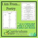 I Am From Poetry   The Curriculum Corner 4 5 6
