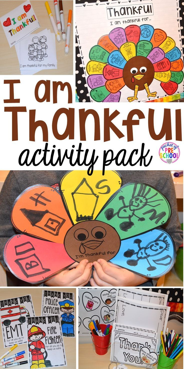 I Am Thankful Activities For Preschool, Pre-K, And