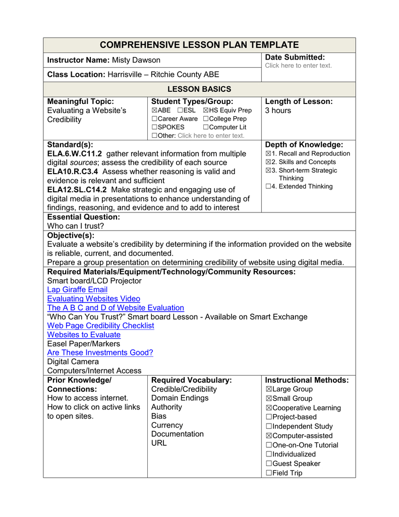 I Do Udl - Lesson Plan Example