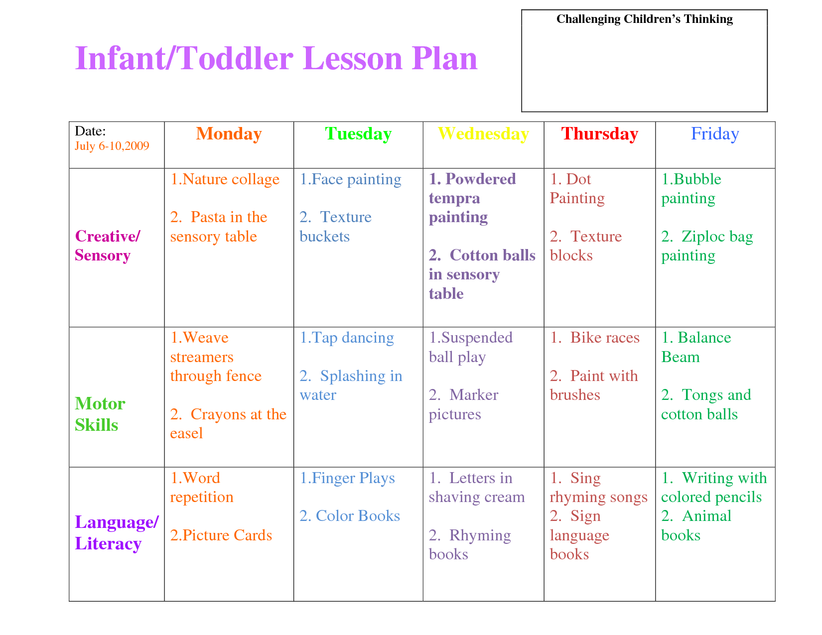 2 Year Old Preschool Lesson Plans Lesson Plans Learning