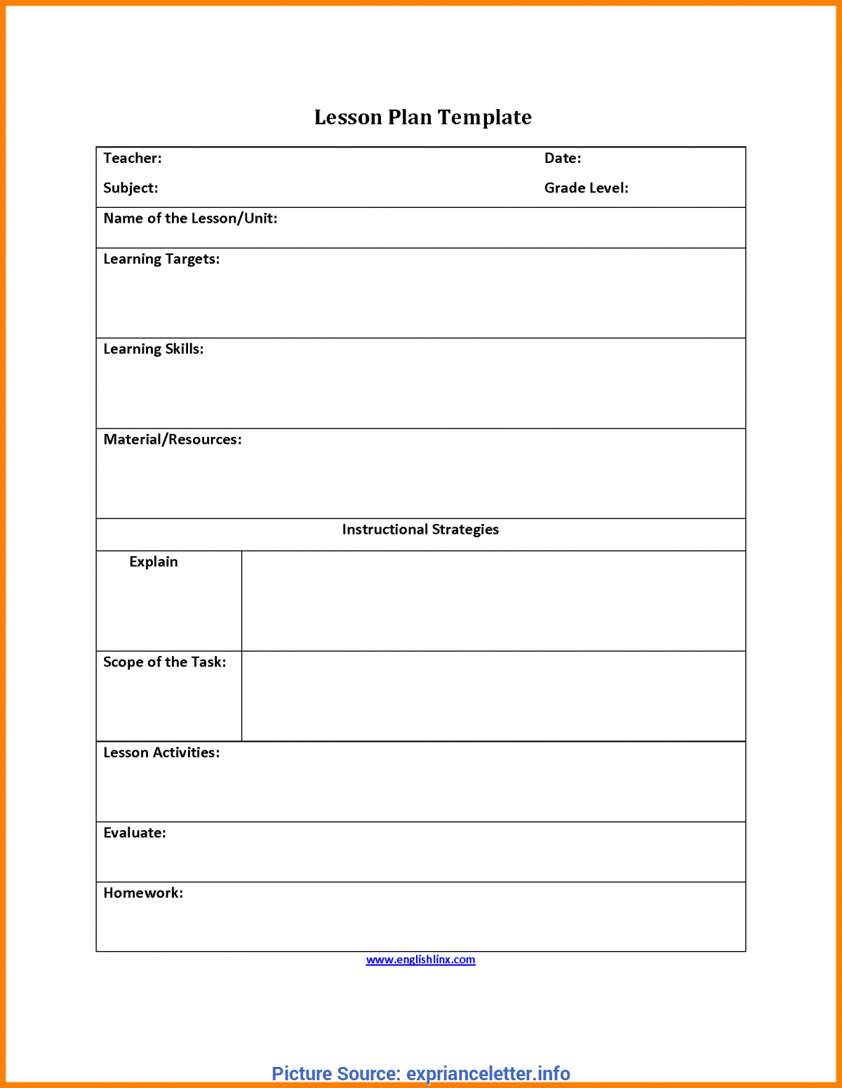 Interesting Free Kindergarten Lesson Plan Template 15+