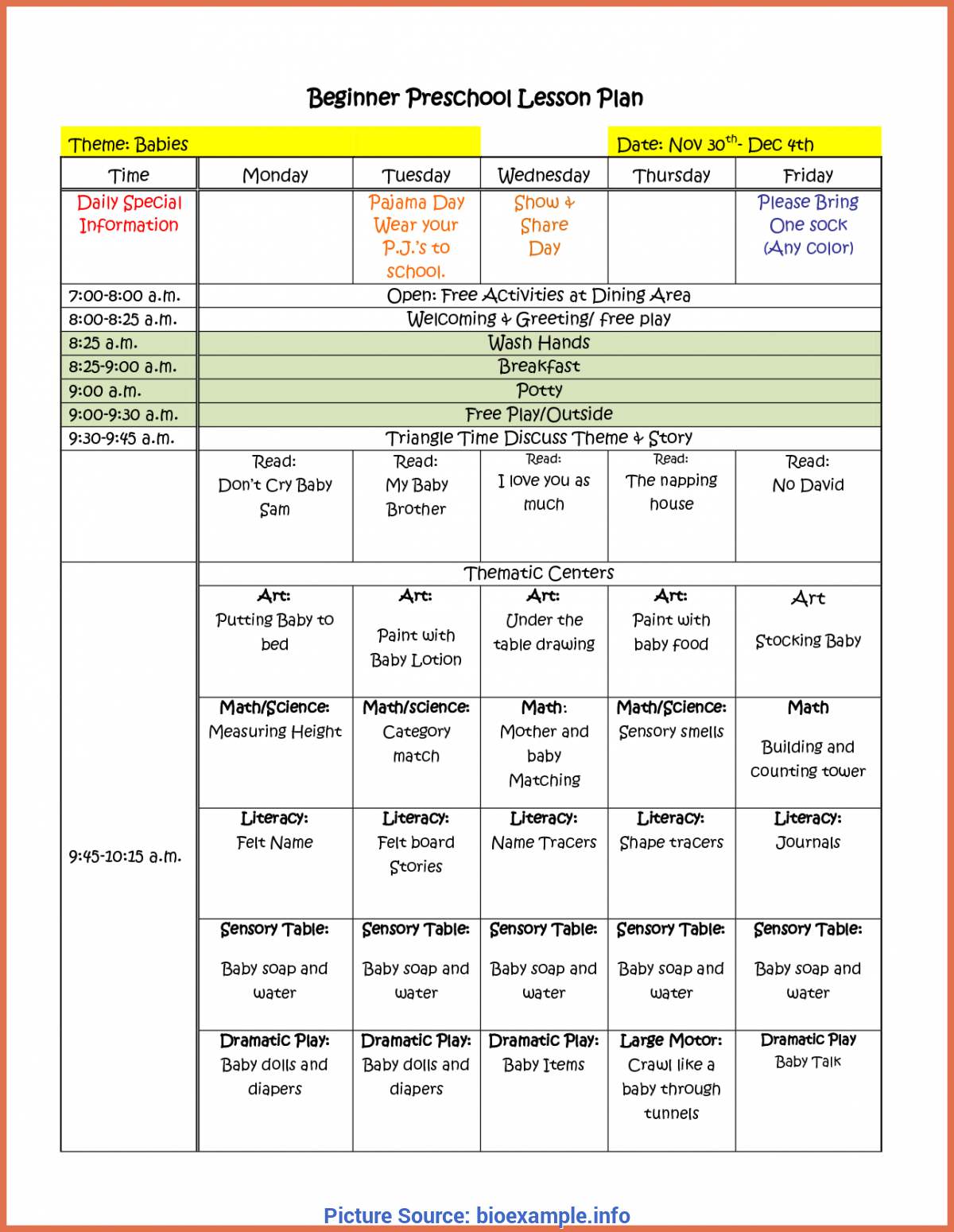 Interesting Lesson Plan Template For Preschool Pdf Preschool