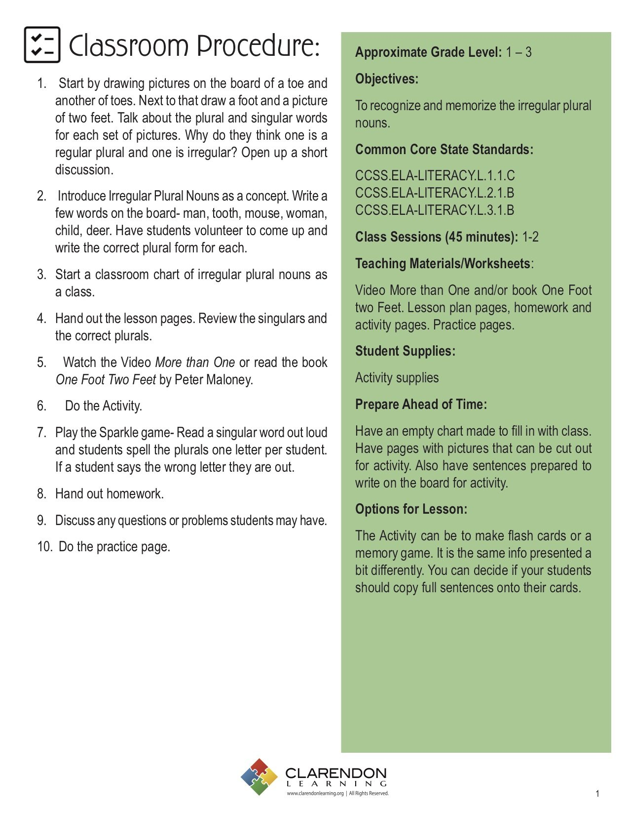 Irregular Plurals Worksheets 1St Grade Fun | Printable